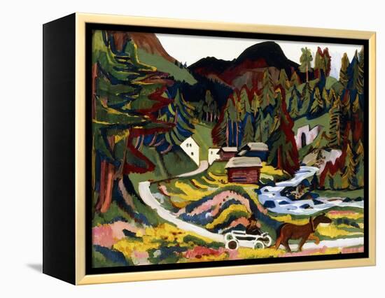 Landscape in Spring, Sertig, 1924-25-Ernst Ludwig Kirchner-Framed Premier Image Canvas