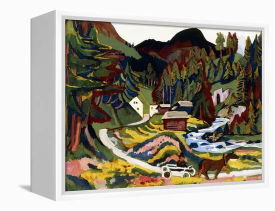 Landscape in Spring, Sertig, 1924-25-Ernst Ludwig Kirchner-Framed Premier Image Canvas