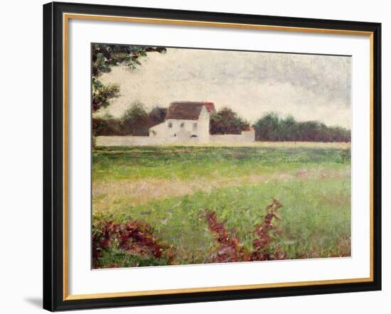 Landscape in the Ile-De-France, 1881-82-Georges Seurat-Framed Giclee Print