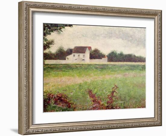 Landscape in the Ile-De-France, 1881-82-Georges Seurat-Framed Giclee Print