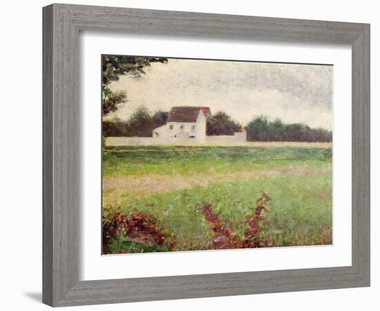 Landscape in the Ile-De-France, 1881-82-Georges Seurat-Framed Giclee Print