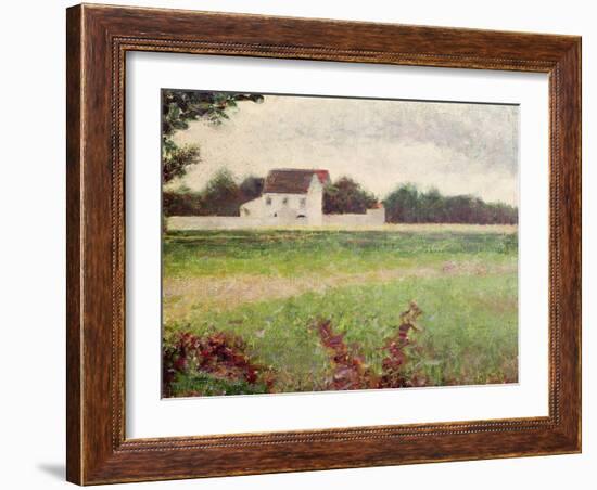 Landscape in the Ile-De-France, 1881-82-Georges Seurat-Framed Giclee Print
