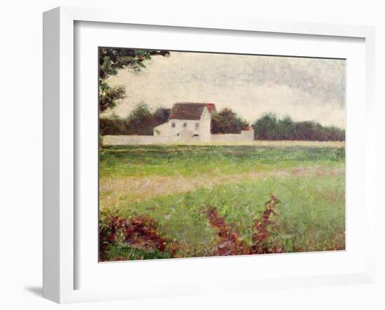 Landscape in the Ile-De-France, 1881-82-Georges Seurat-Framed Giclee Print