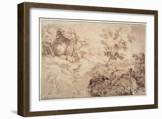 Landscape in the Manner of Titian-Sir Anthony Van Dyck-Framed Giclee Print