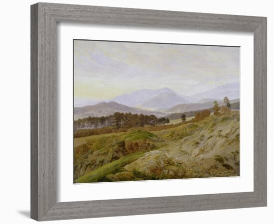 Landscape in the Riesengebirge (Bohemian Landscape), about 1835, Unfinished-Caspar David Friedrich-Framed Giclee Print