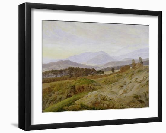 Landscape in the Riesengebirge (Bohemian Landscape), about 1835, Unfinished-Caspar David Friedrich-Framed Giclee Print