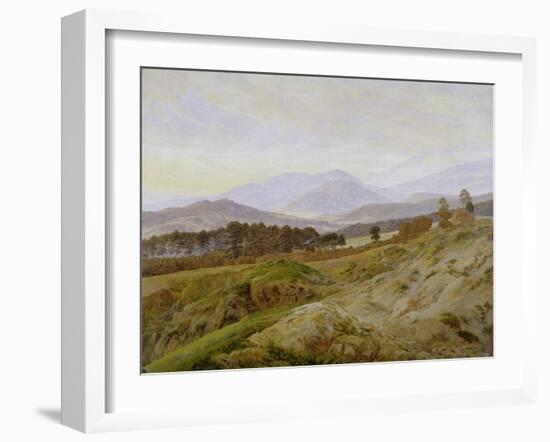 Landscape in the Riesengebirge (Bohemian Landscape), about 1835, Unfinished-Caspar David Friedrich-Framed Giclee Print