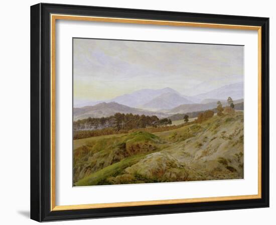 Landscape in the Riesengebirge (Bohemian Landscape), about 1835, Unfinished-Caspar David Friedrich-Framed Giclee Print