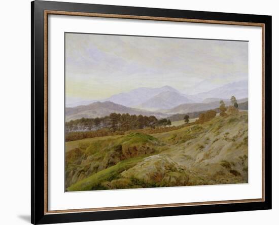 Landscape in the Riesengebirge (Bohemian Landscape), about 1835, Unfinished-Caspar David Friedrich-Framed Giclee Print