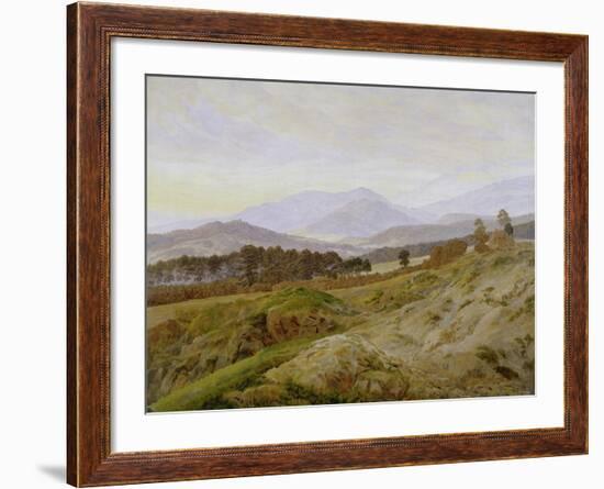Landscape in the Riesengebirge (Bohemian Landscape), about 1835, Unfinished-Caspar David Friedrich-Framed Giclee Print