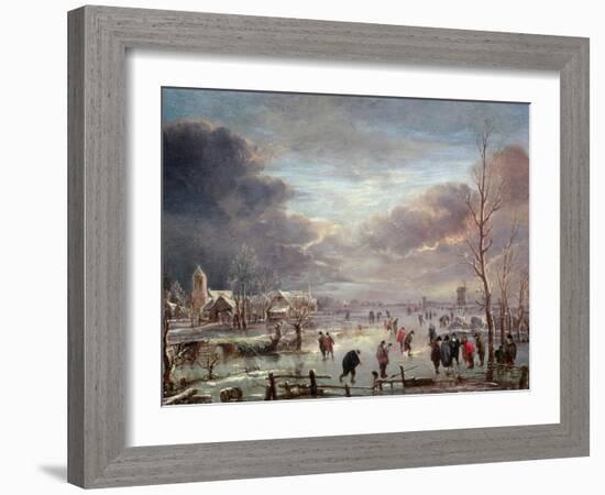 Landscape in Winter-Aert van der Neer-Framed Giclee Print