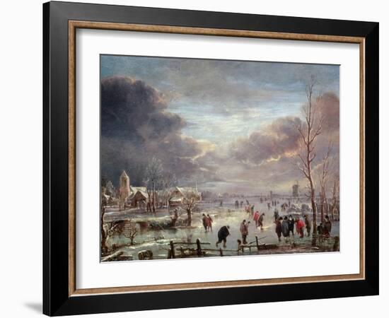 Landscape in Winter-Aert van der Neer-Framed Giclee Print