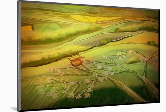 Landscape in yellow joy-Claire Westwood-Mounted Art Print