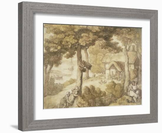 Landscape, Isle of Wight-Thomas Rowlandson-Framed Giclee Print