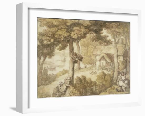 Landscape, Isle of Wight-Thomas Rowlandson-Framed Giclee Print