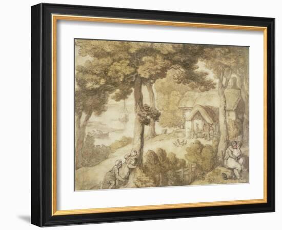 Landscape, Isle of Wight-Thomas Rowlandson-Framed Giclee Print