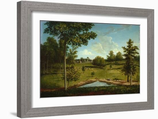 Landscape Looking toward Sellers Hall from Mill Bank, C.1818 (Oil on Canvas)-Charles Willson Peale-Framed Giclee Print