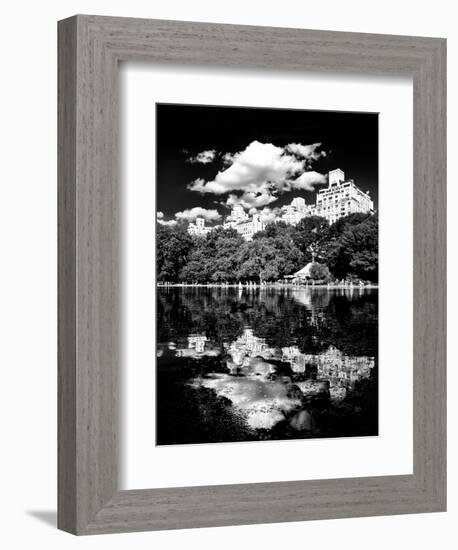 Landscape Mirror, Central Park, Conservatory Water, Manhattan, New York, White Frame-Philippe Hugonnard-Framed Premium Giclee Print