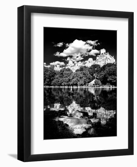 Landscape Mirror, Central Park, Conservatory Water, Manhattan, New York, White Frame-Philippe Hugonnard-Framed Premium Giclee Print