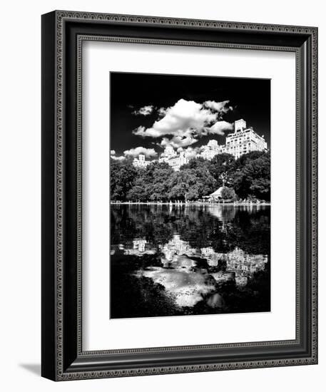 Landscape Mirror, Central Park, Conservatory Water, Manhattan, New York, White Frame-Philippe Hugonnard-Framed Premium Giclee Print