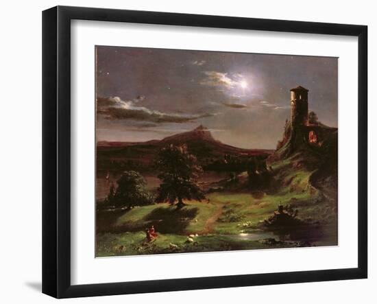 Landscape (Moonlight), C.1833-34-Thomas Cole-Framed Giclee Print