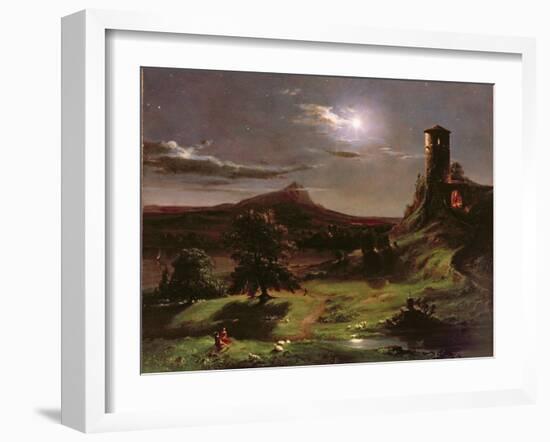 Landscape (Moonlight), C.1833-34-Thomas Cole-Framed Giclee Print