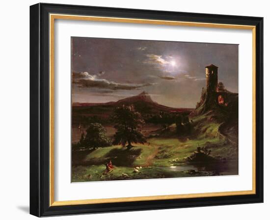 Landscape (Moonlight), C.1833-34-Thomas Cole-Framed Giclee Print