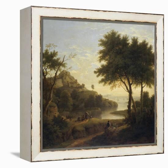 Landscape near a Coastal Inlet, 1763 (Oil on Canvas)-George Lambert-Framed Premier Image Canvas