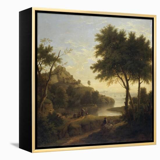 Landscape near a Coastal Inlet, 1763 (Oil on Canvas)-George Lambert-Framed Premier Image Canvas