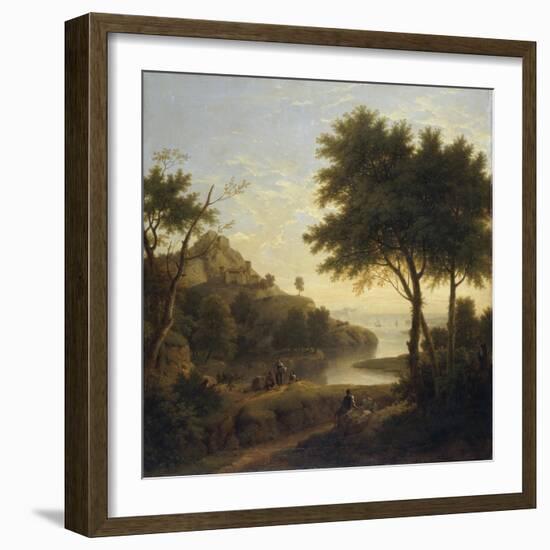 Landscape near a Coastal Inlet, 1763 (Oil on Canvas)-George Lambert-Framed Giclee Print