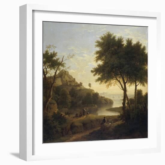 Landscape near a Coastal Inlet, 1763 (Oil on Canvas)-George Lambert-Framed Giclee Print