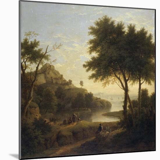 Landscape near a Coastal Inlet, 1763 (Oil on Canvas)-George Lambert-Mounted Giclee Print