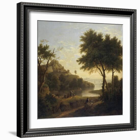 Landscape near a Coastal Inlet, 1763 (Oil on Canvas)-George Lambert-Framed Giclee Print