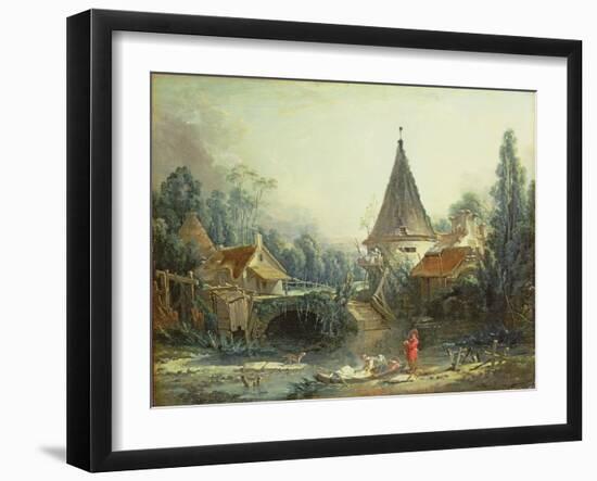 Landscape Near Beauvais, Early 1740s-Francois Boucher-Framed Giclee Print