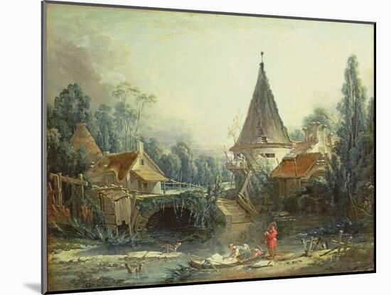 Landscape Near Beauvais, Early 1740s-Francois Boucher-Mounted Giclee Print