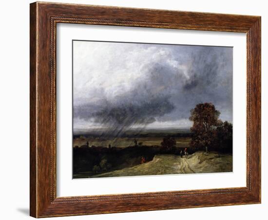 Landscape near Paris (Painting)-Georges Michel-Framed Giclee Print