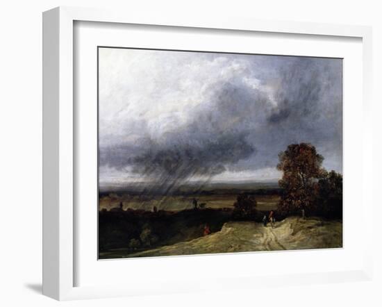 Landscape near Paris (Painting)-Georges Michel-Framed Giclee Print