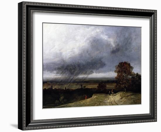 Landscape near Paris (Painting)-Georges Michel-Framed Giclee Print