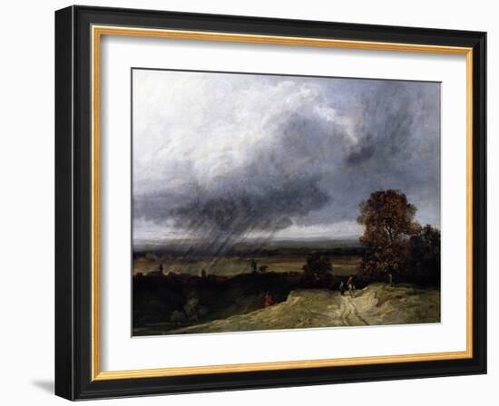 Landscape near Paris (Painting)-Georges Michel-Framed Giclee Print