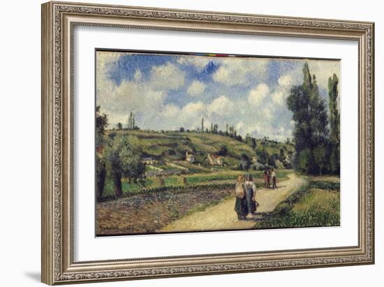 Landscape Near Pontoise, the Auvers Road, 1881-Camille Pissarro-Framed Giclee Print