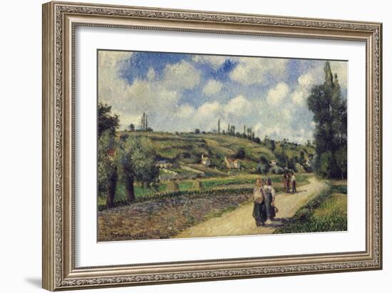 Landscape Near Pontoise, the Auvers Road, 1881-Camille Pissarro-Framed Giclee Print