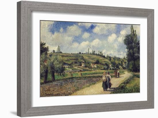 Landscape Near Pontoise, the Auvers Road, 1881-Camille Pissarro-Framed Giclee Print