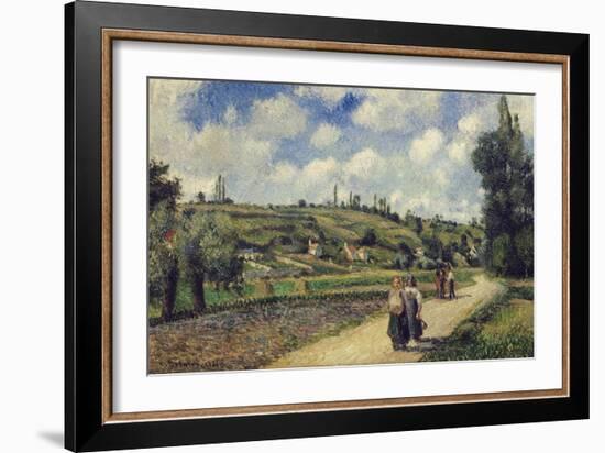 Landscape Near Pontoise, the Auvers Road, 1881-Camille Pissarro-Framed Giclee Print