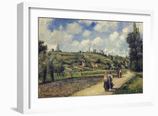 Landscape Near Pontoise, the Auvers Road, 1881-Camille Pissarro-Framed Giclee Print