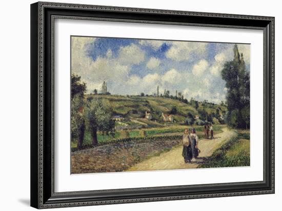 Landscape Near Pontoise, the Auvers Road, 1881-Camille Pissarro-Framed Giclee Print