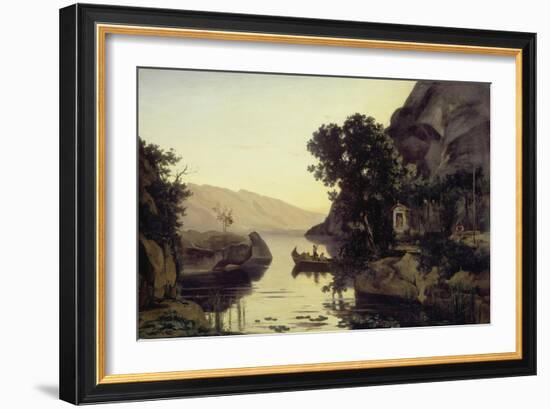 Landscape near Riva, Lake Garda (Vue prise a Riva). 1835-Jean-Baptiste-Camille Corot-Framed Giclee Print