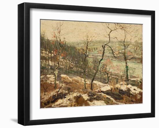 Landscape near the Harlem River, C.1913 (Oil on Cardboard)-Ernest Lawson-Framed Giclee Print