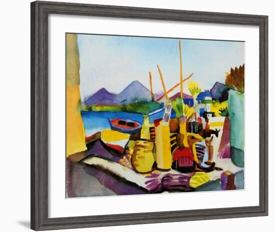 Landscape newr Hamammet, c.1914-Auguste Macke-Framed Art Print