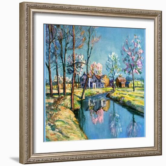 "Landscape of Farm in Springtime,"May 1, 1932-Walter Baum-Framed Giclee Print