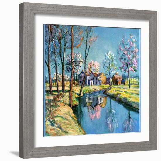 "Landscape of Farm in Springtime,"May 1, 1932-Walter Baum-Framed Giclee Print